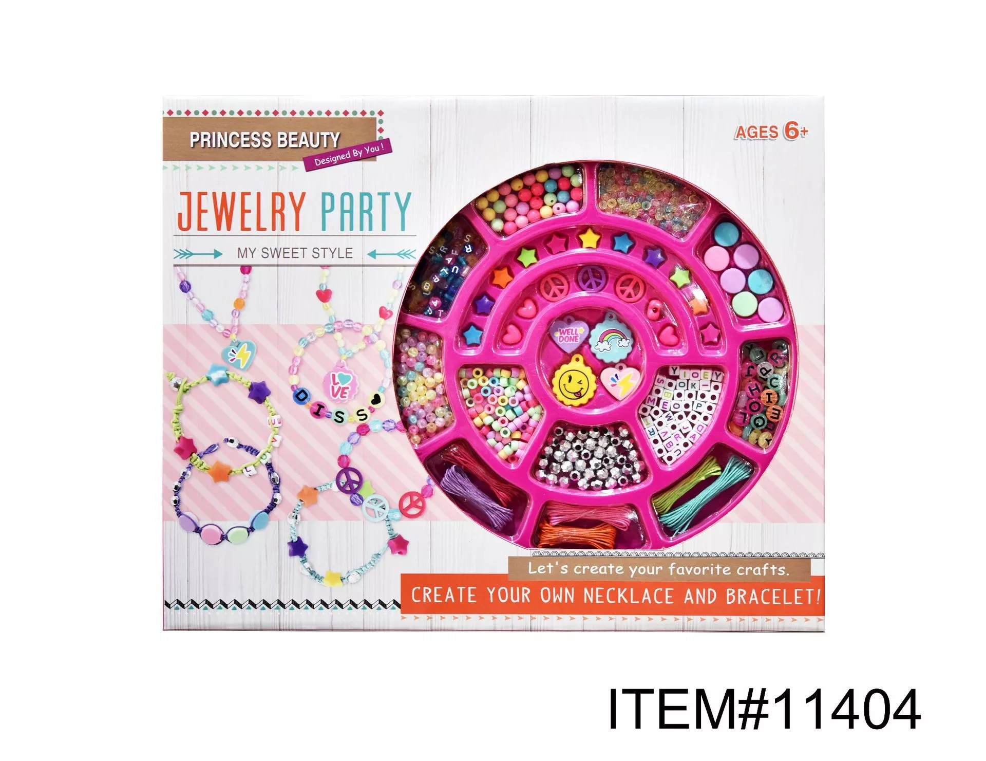 Fun diy beading to develop imagination, diy handcrafted beading, jewelry bracelets, necklaces, colorful beads, children's educational toys Specification drawing