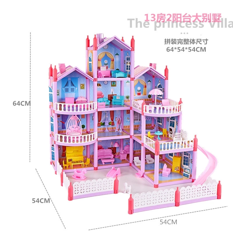 Children's house playing, building dollhouses, villas, DIY doll sets, princess castles, simulation houses, girls' toys Item Picture