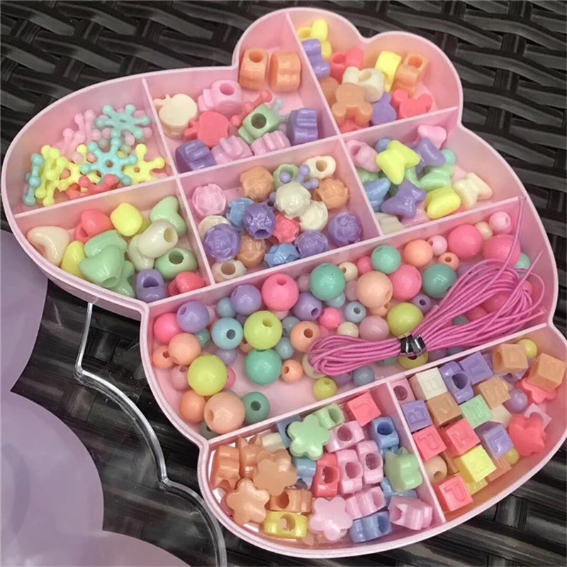 Korean version children's diy handcrafted beaded and beaded educational toys, girl cartoon piglet KT beaded bracelet necklace Application Scenario