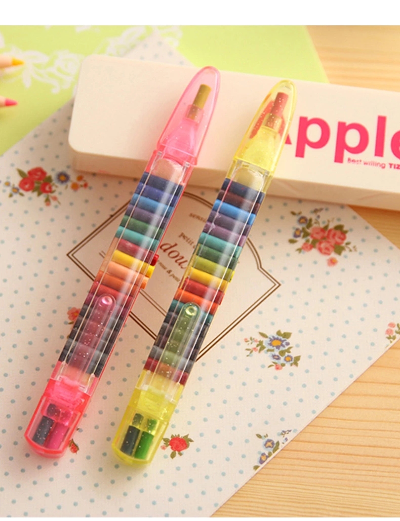 Factory wholesale creative and personalized crayons, 20-color crayons, safe, non-toxic and environmentally friendly, student creative student crayons ht Specification drawing