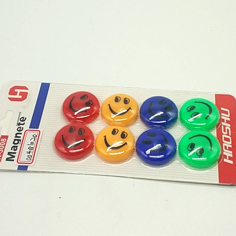 Sunshine Department Store X-3008 Smiling Face Magnetic Nail Blackboard Sticker Magnet 3CM Office and Teaching magnet Item Picture