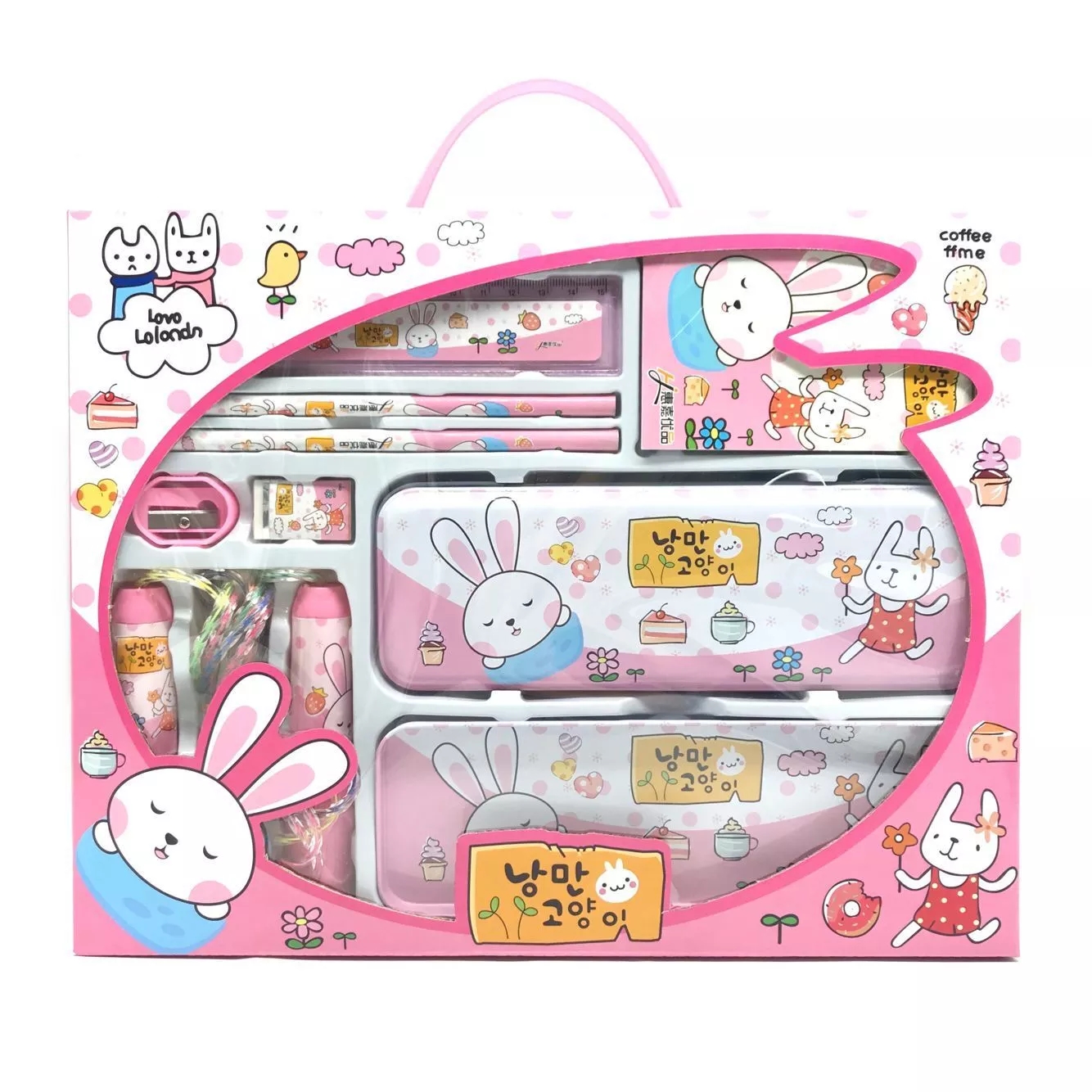 Factory direct sales of children's cartoon stationery large set gift box, student high-end 8-piece set combination wholesale 9903 in stock. Application Scenario