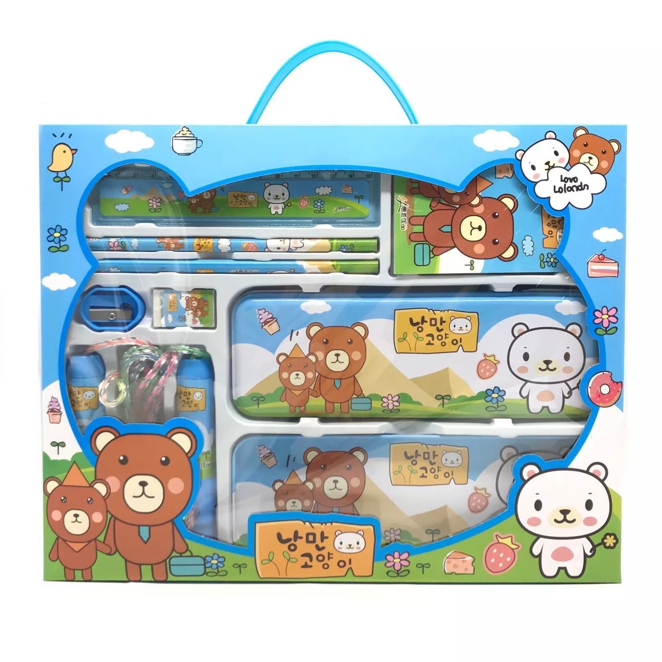 Factory direct sales of children's cartoon stationery large set gift box, student high-end 8-piece set combination wholesale 9903 in stock. details Picture