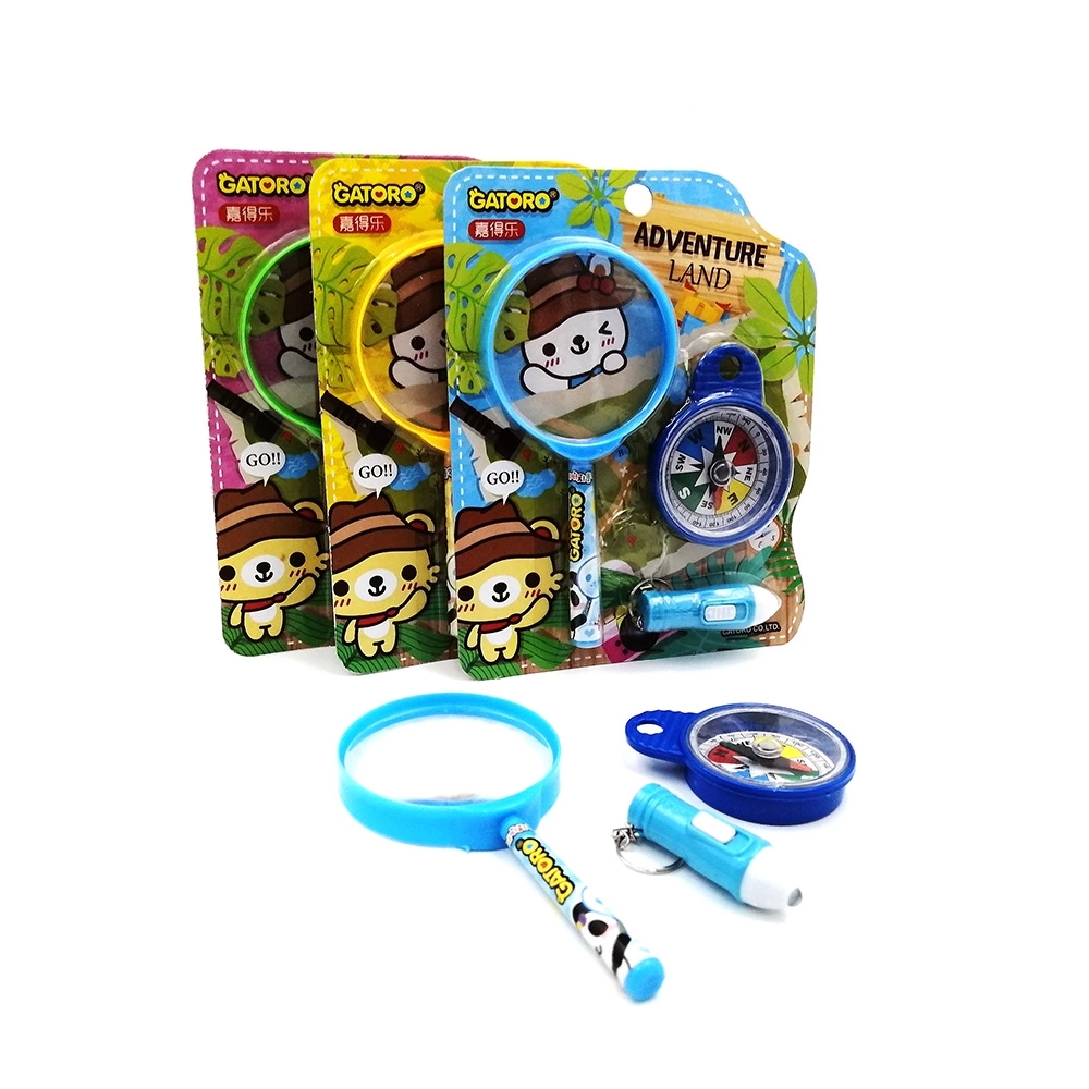 Children's adventure science education cartoon magnifying glass compass set, primary school students' science experiment toys and stationery Application Scenario