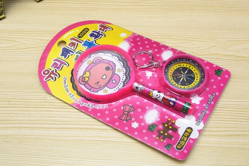 Wholesale cartoon magnifying glass compass sets, student and children's toys, stationery, gift sales, learning stationery hot Application Scenario