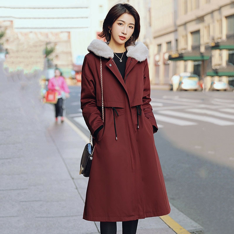Knickers Women 2020 New Pie Overcome Female Rex Rabbit hair Inner detachable Mink collar fur coat medium long H