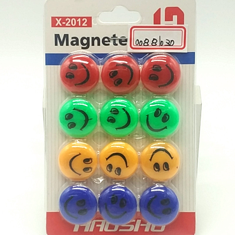 Sunshine departamento de departamento X-2012 color smiley cara magnetic stones round magnetic hebilla 2CM imán de enseñanza de oficina