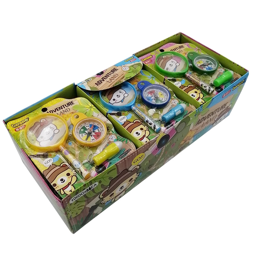Children's adventure science education cartoon magnifying glass compass set, primary school students' science experiment toys and stationery Specification drawing