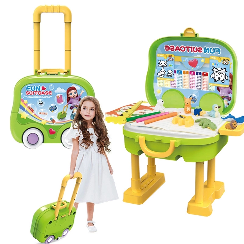 Children's early education writing desk, stationery trolley case, suitcase, educational set, toys, gifts for kindergarten students Item Picture