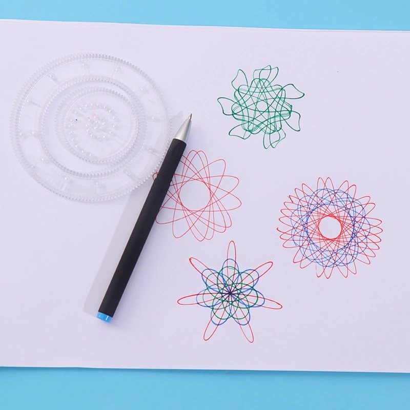 The magic set of the Educational Kaleidoscope Ruler, a versatile template, and a creative drawing toy for primary school and children Application Scenario