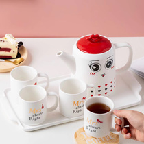 Love lips Ceramic water set Business gift home water cup kettle