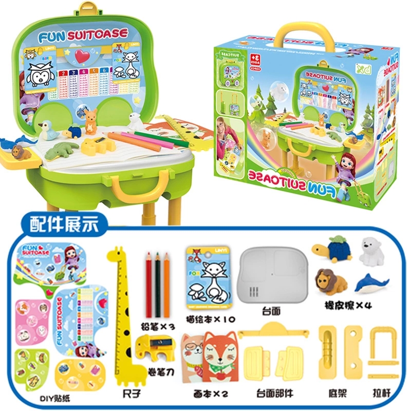 Children's early education writing desk, stationery trolley case, suitcase, educational set, toys, gifts for kindergarten students details Picture