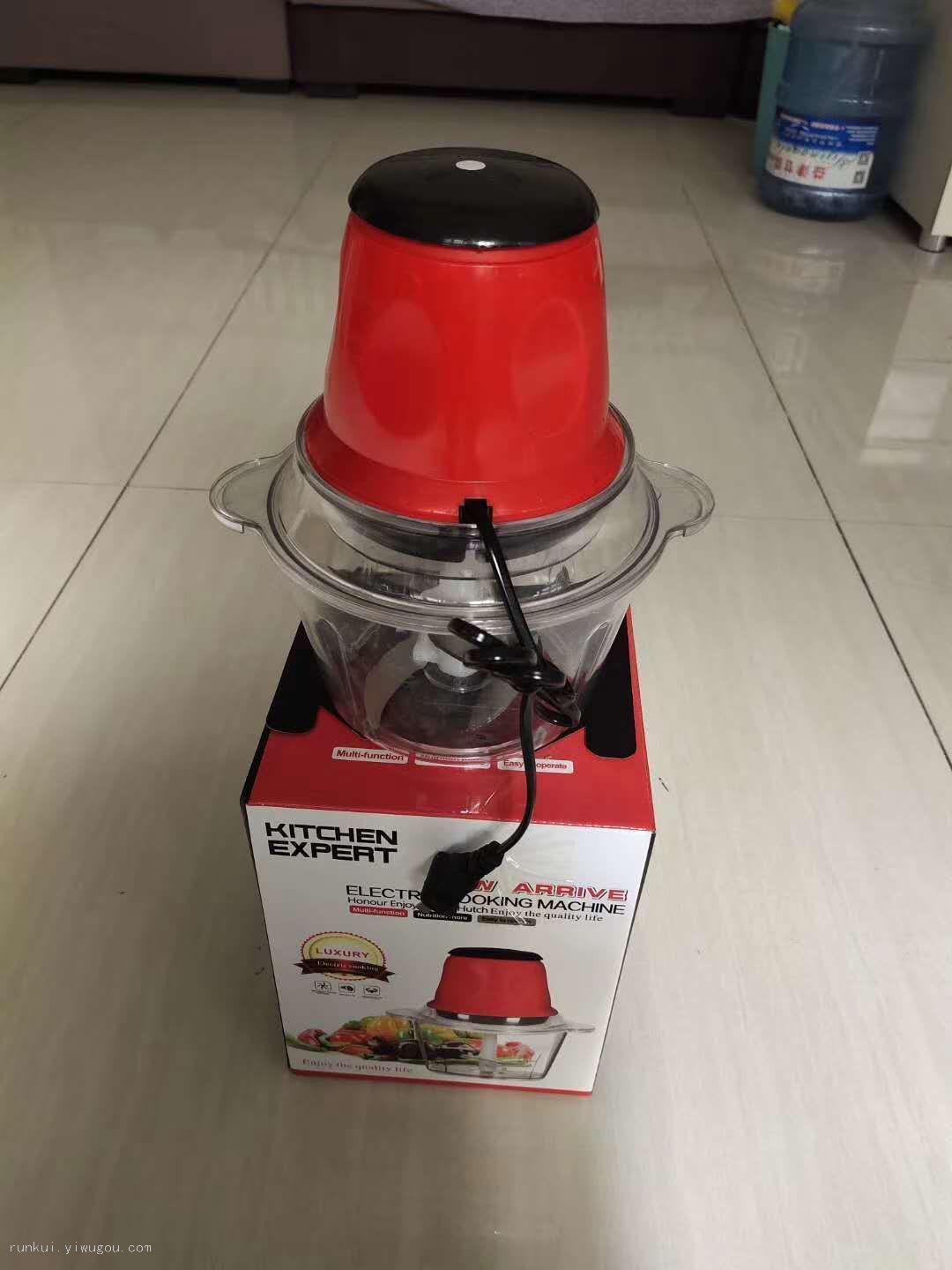 外贸电动切菜器绞菜器绞肉机厨房家用料理机厂家批发2L单速塑料杯