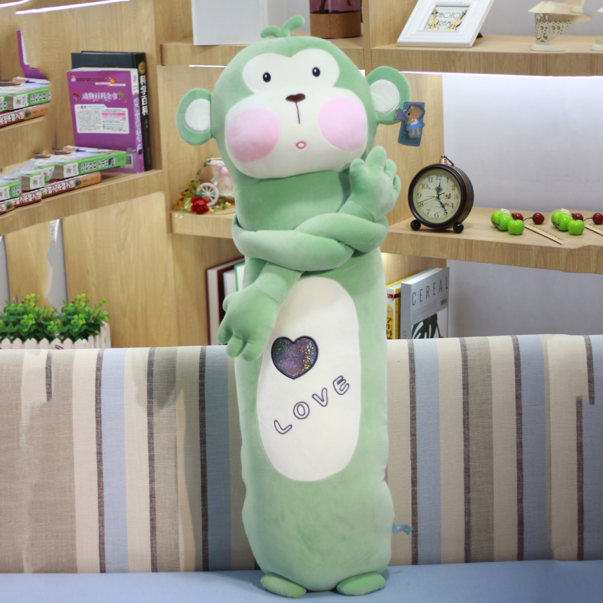 Cute, long-bodied monkey plush toy figurines are in stock. New styles are selling well and can be given as Children's Day birthday gifts Item Picture