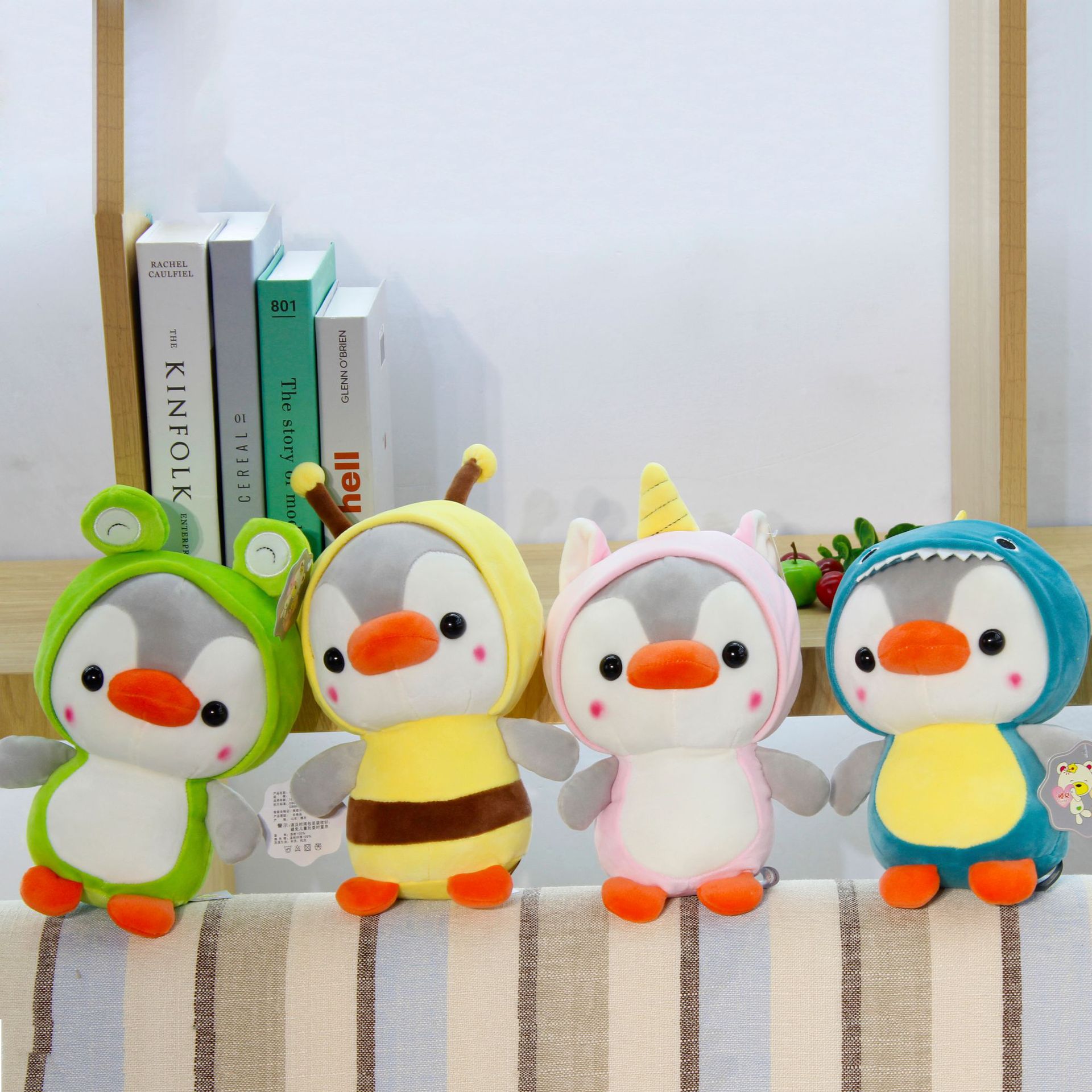 New best-selling, super cute and adorable penguin transformation plush toy figurines, claw machine dolls, children's toy gifts full figure