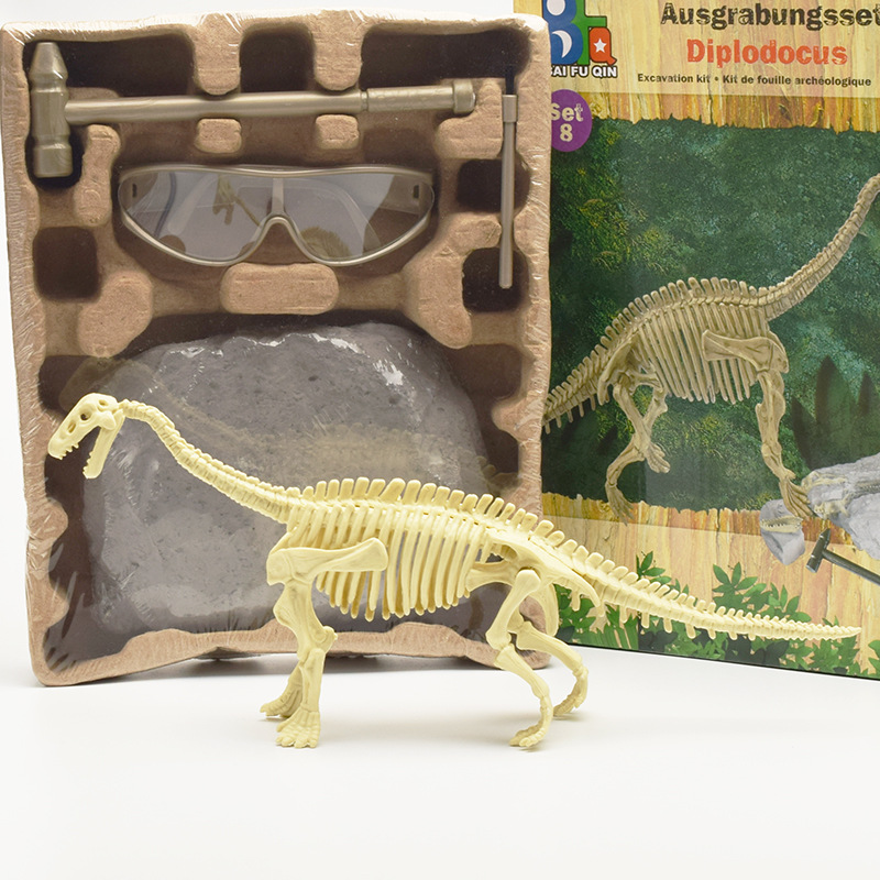Assembled skeleton simulation dinosaur toy model, DIY dinosaur excavation, dinosaur fossil archaeological excavation toy set Application Scenario