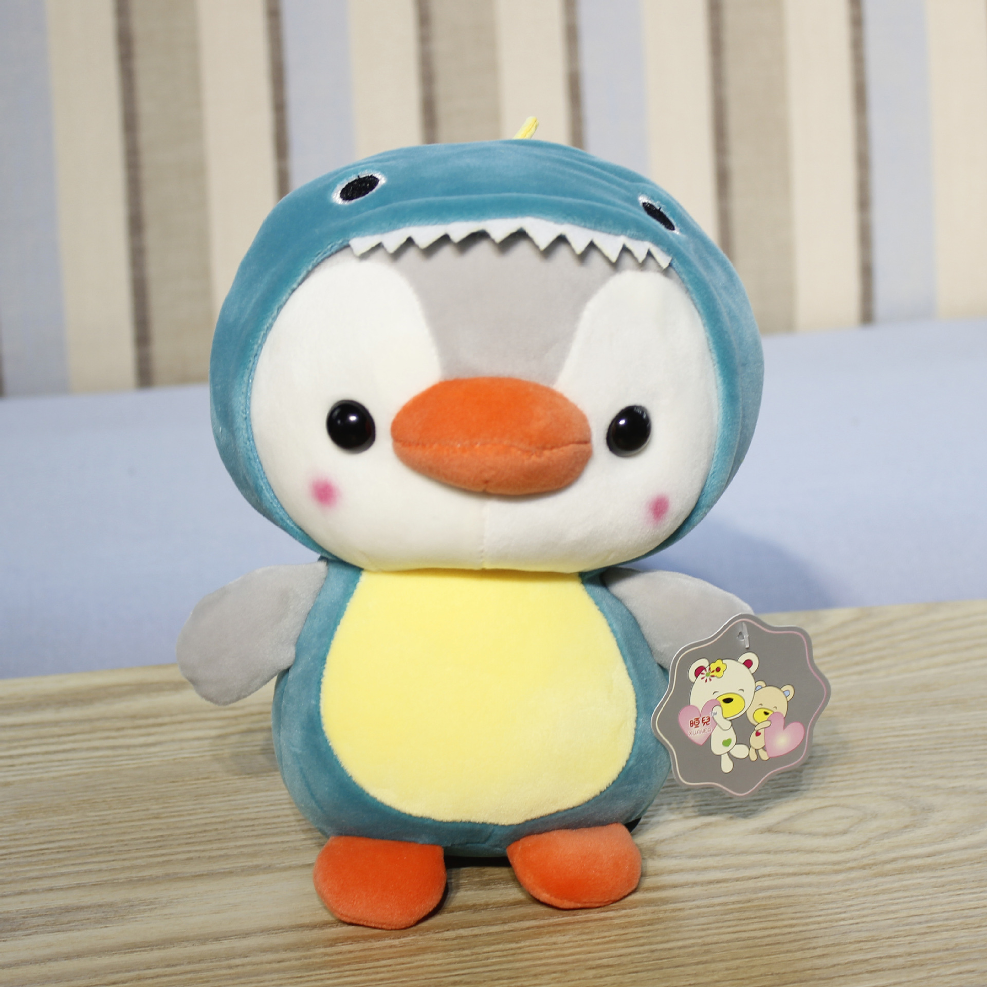 New best-selling, super cute and adorable penguin transformation plush toy figurines, claw machine dolls, children's toy gifts Specification drawing