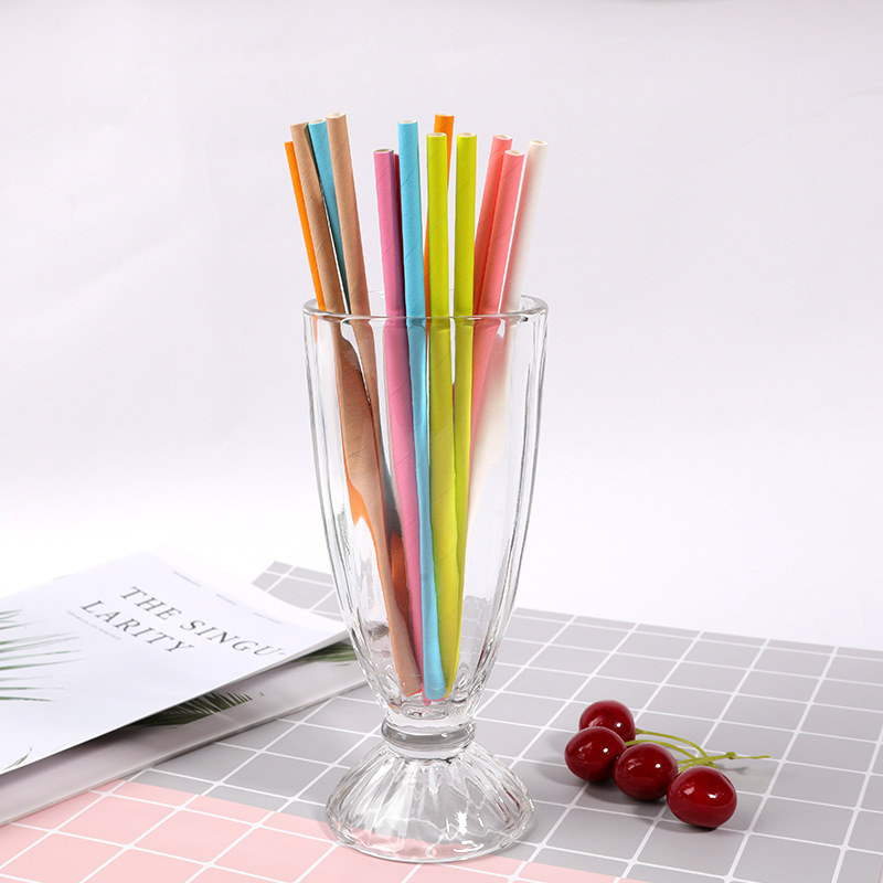Disposable Coffee Milk Tea Drink Straws Individual Wrapping Straws Party Ideas Degradable Paper Straws Specification drawing