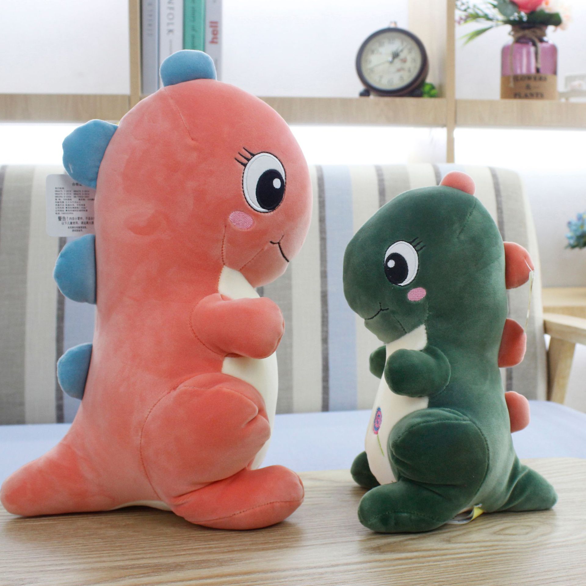 A new best-selling dinosaur plush toy doll, a cute doll tribe, and a birthday gift pillow for girls on festivals Specification drawing