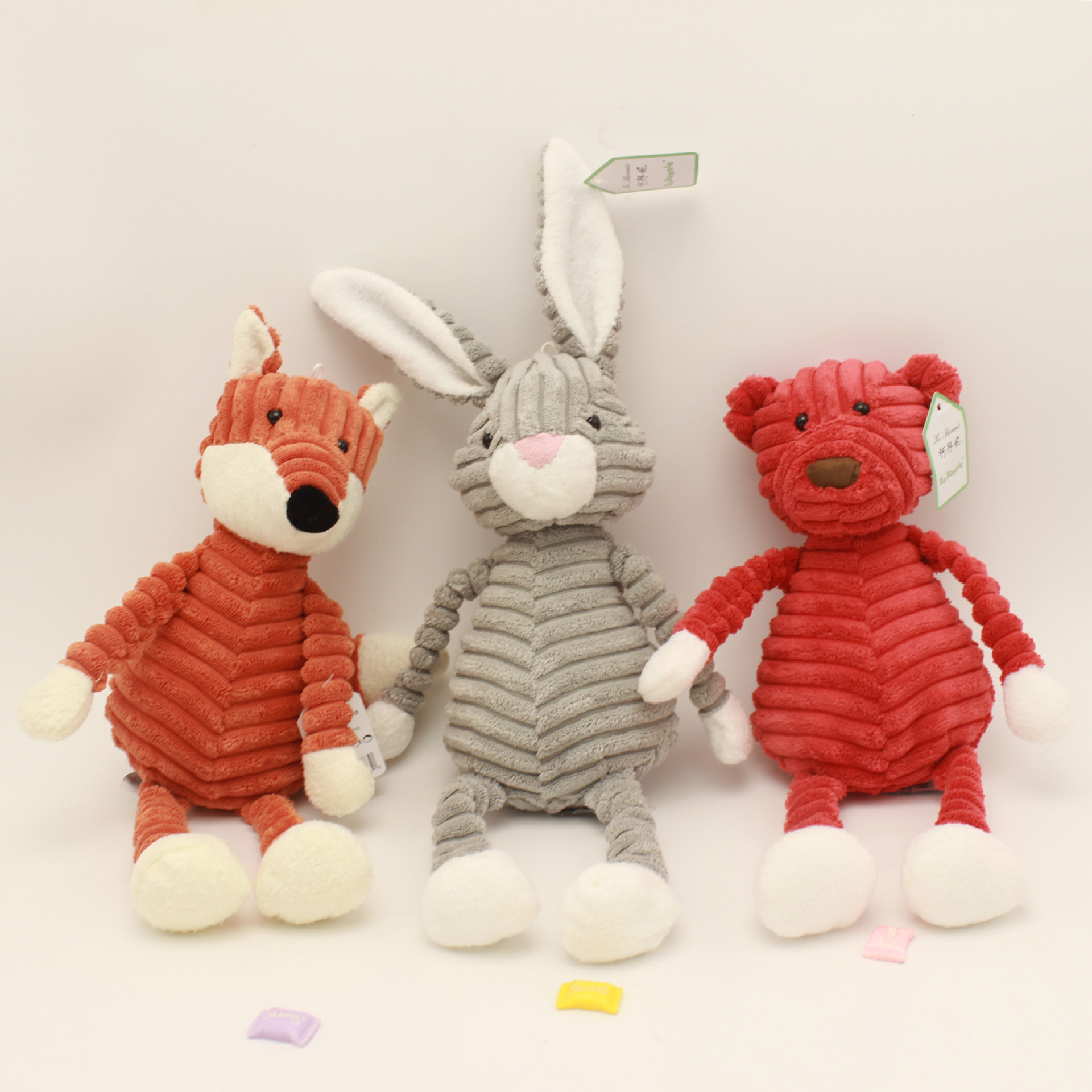 Creative animal doll claw machine doll wholesale manufacturer supply new striped animal plush toy dolls Specification drawing