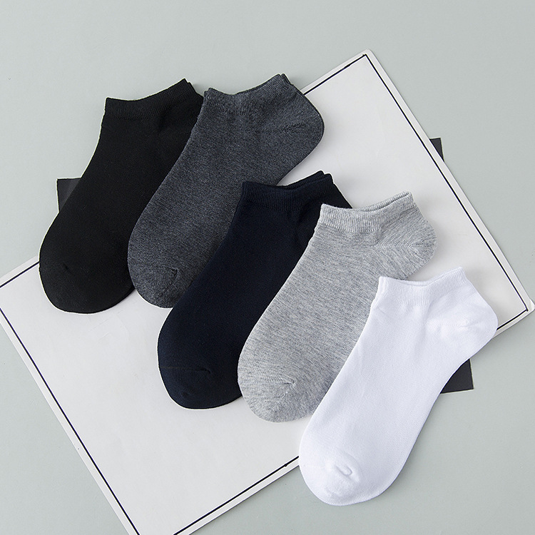 Pure color men's boat socks spring and summer thin cotton socks with socks men's socks manufacturers wholesale spot