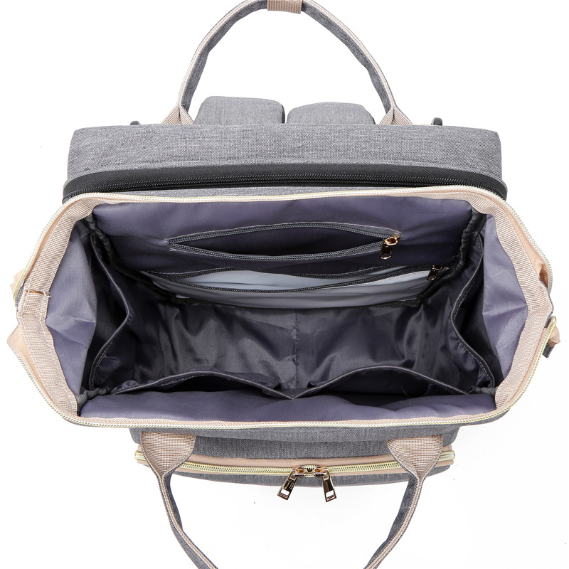 Portable outdoor folding crib mommy bag waterproof multifunctional travel baby bag backpack bed Specification drawing