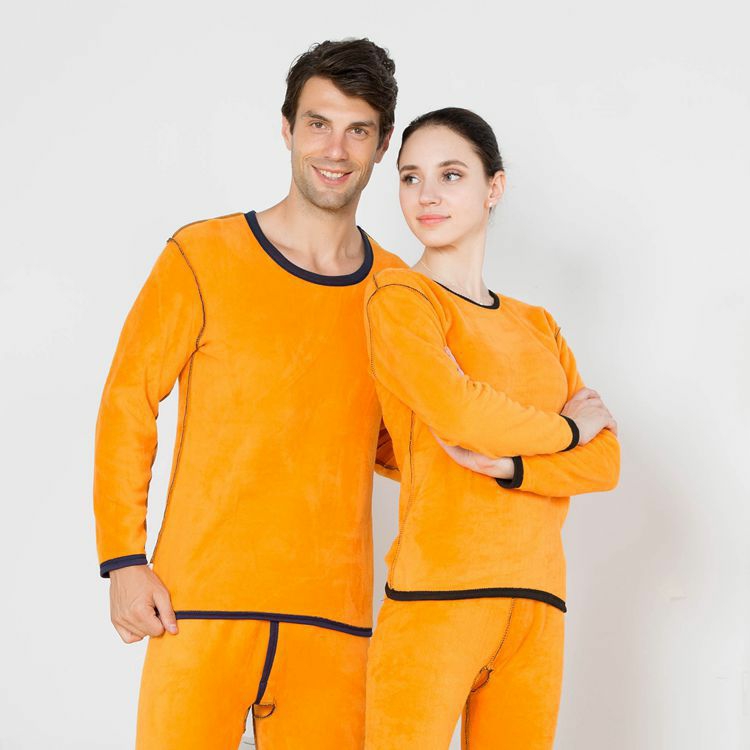 Warm underwear for men and women with fleece and thick youth long Johns set winter couples bottom underwear set \ N