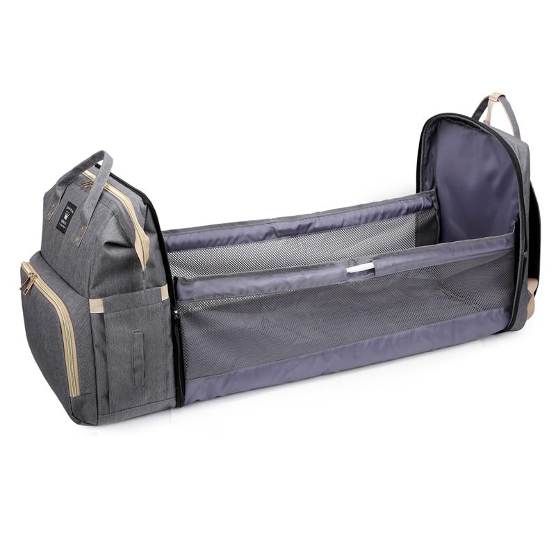 Portable outdoor folding crib mommy bag waterproof multifunctional travel baby bag backpack bed details Picture