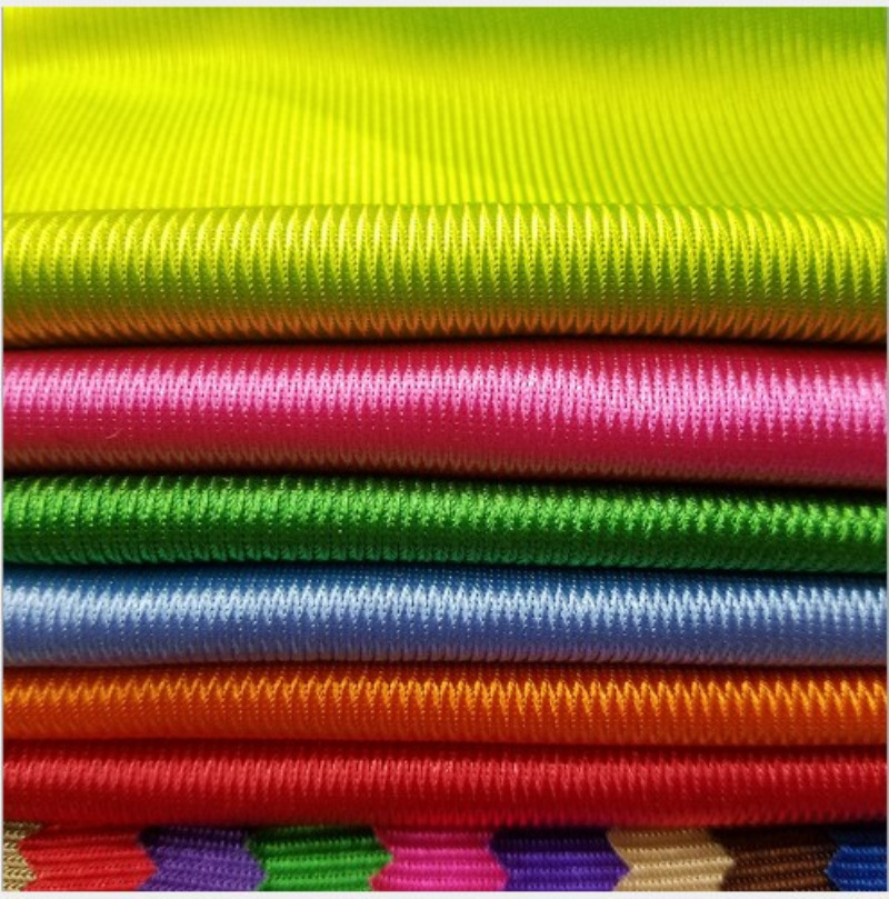 All-polyester glossy mercerized plain fabric in stock. Striped glossy clothing, shoes, hats, bags, jerseys and fabrics Specification image
