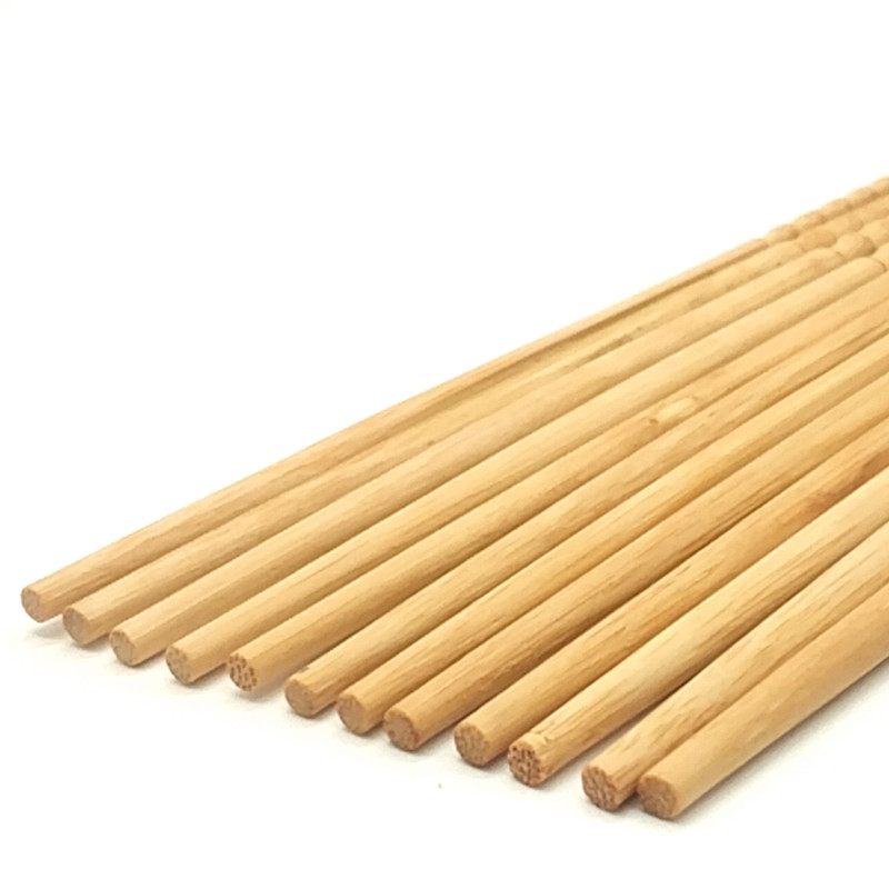 Sunshine Department Store 24cm craft chopsticks, ten pairs set, unpainted bamboo chopsticks, bamboo tableware, bamboo and wood chopsticks for home use Application Scenario