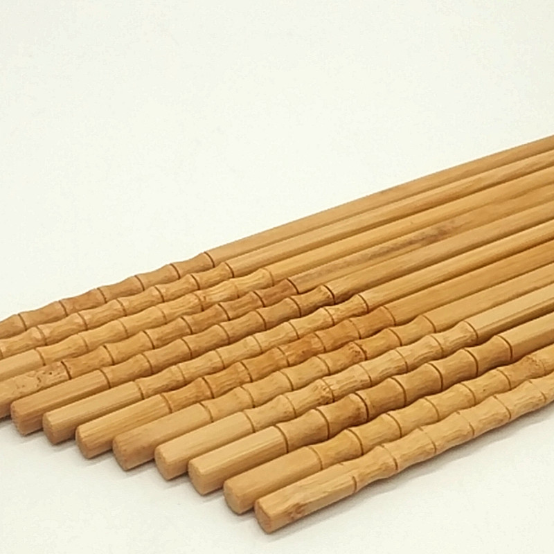 Sunshine Department Store 24cm craft chopsticks, ten pairs set, unpainted bamboo chopsticks, bamboo tableware, bamboo and wood chopsticks for home use Specification image