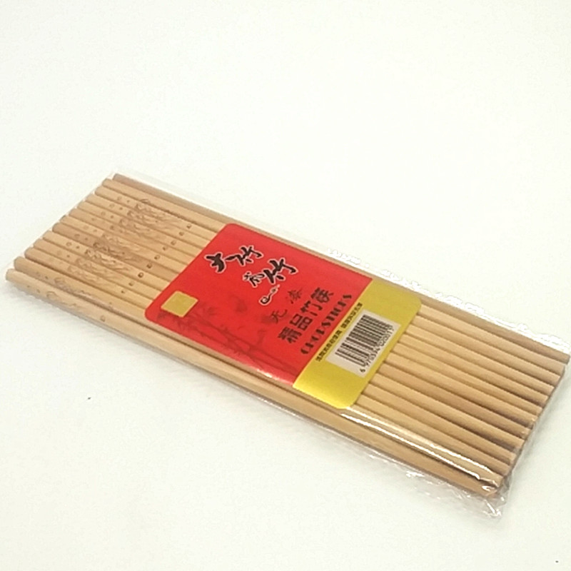 Sunshine Department Store 24cm craft chopsticks, ten pairs set, unpainted bamboo chopsticks, carved bamboo and wood chopsticks for home use Specification image