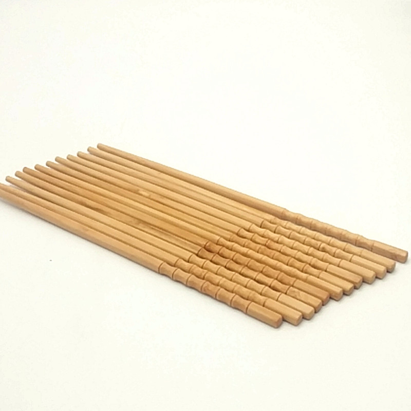 Sunshine Department Store 24cm craft chopsticks, ten pairs set, unpainted bamboo chopsticks, bamboo tableware, bamboo and wood chopsticks for home use Item Picture