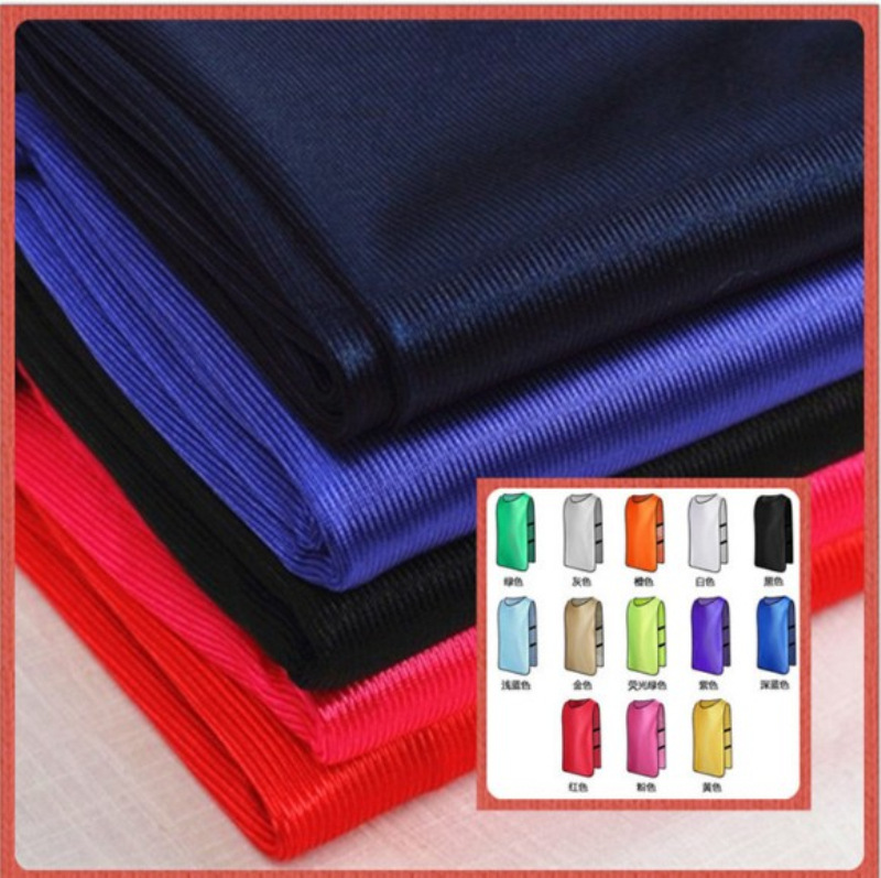 All-polyester glossy mercerized plain fabric in stock. Striped glossy clothing, shoes, hats, bags, jerseys and fabrics Item Picture