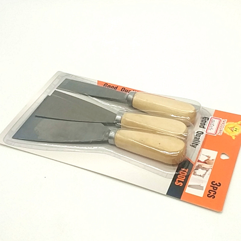 Sunshine Department Store 3PC putty knife 2.5cm,5cm,7.5cm wooden handle putty knife suction card Specification image