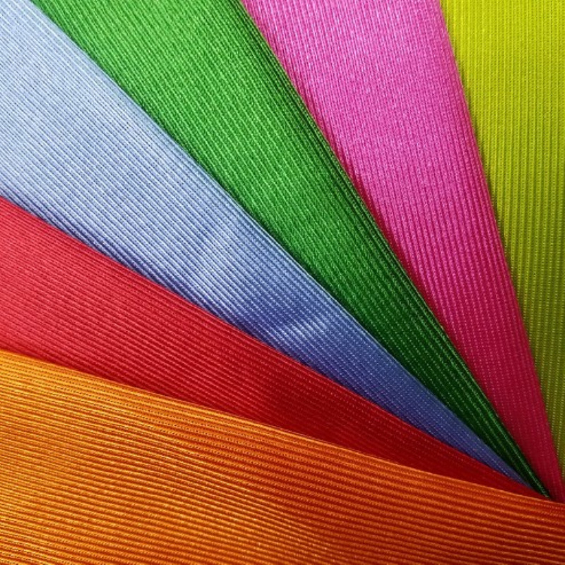 All-polyester glossy mercerized plain fabric in stock. Striped glossy clothing, shoes, hats, bags, jerseys and fabrics Application Scenario