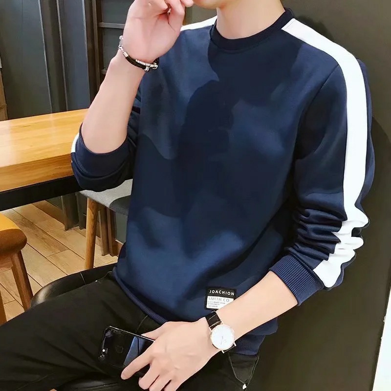 Long sleeve T-shirt for men 2020 new fall wear for men Trend bottom shirt For men Long sleeve T-shirt with loose hoodie for men HT