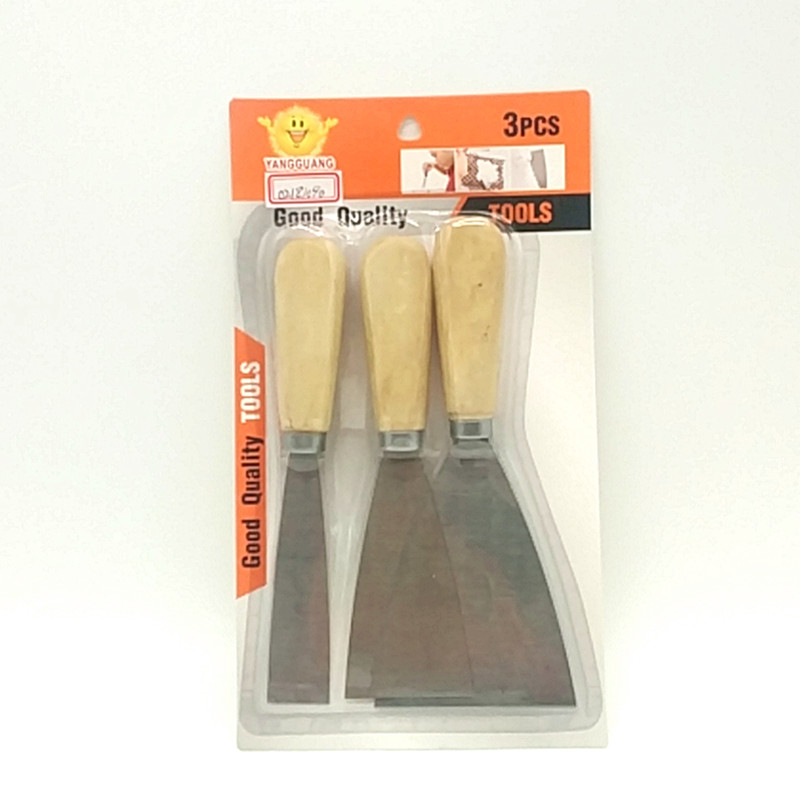 Sunshine Department Store 3PC putty knife 2.5cm,5cm,7.5cm wooden handle putty knife suction card