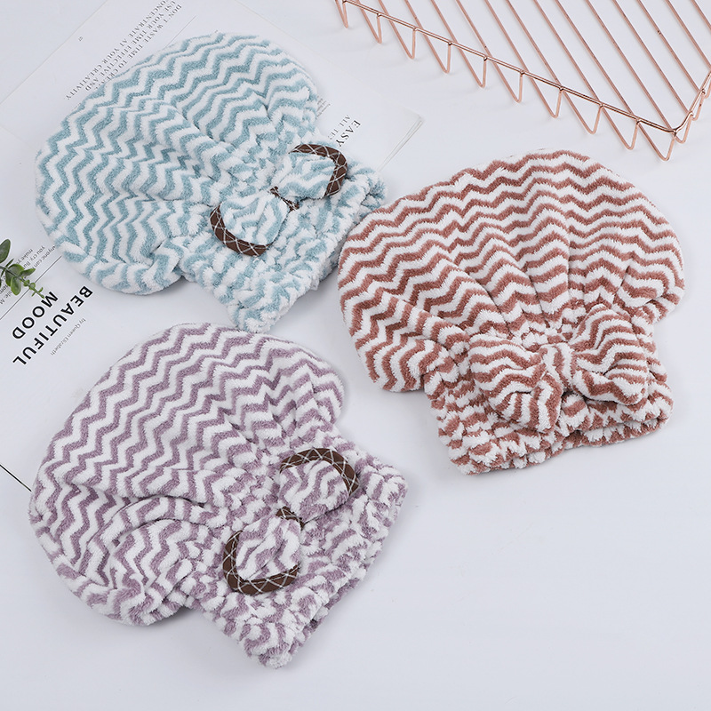 新款贝壳女简约浴帽加厚可爱浴帽超强吸水速干浴帽韩国批发