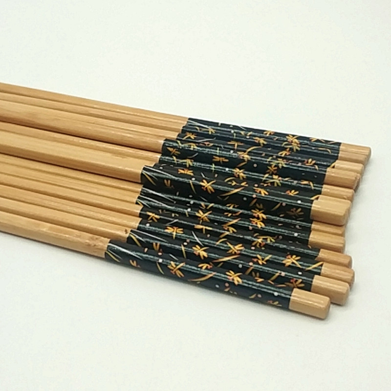 Sunshine Department Store 24cm craft printed chopsticks, household chopsticks, bamboo chopsticks details Picture
