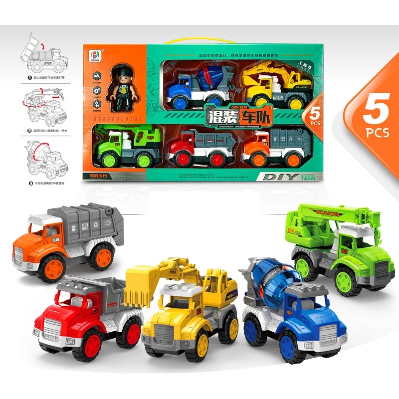 Wholesale of children's simulation inertial engineering vehicle model toys BJ658 role-playing inertial sanitation vehicle toy sets Specification drawing
