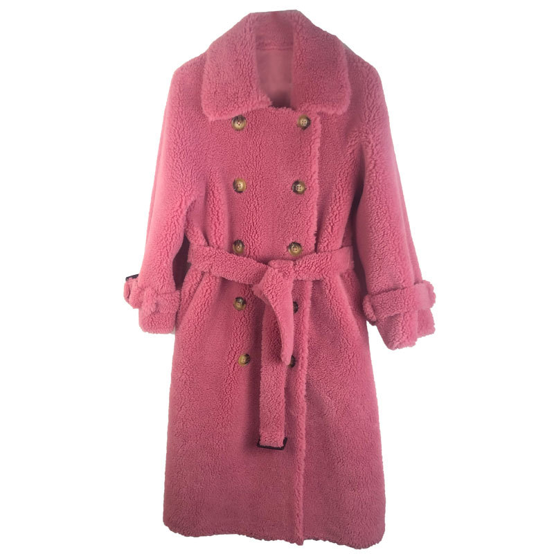 Granular cashmere off-season fur coat, mid-length coat with sheepskin and fur in one piece for women, 2019 new style lambskin Item Picture