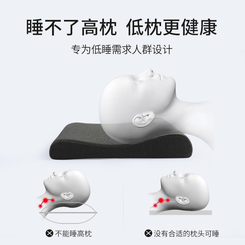 Memory foam pillow, single person thin soft pillow core, adult ultra-thin long low pillow, neck protection pillow, single person details Picture