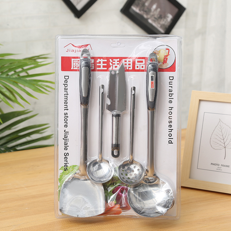 Creative home spoon and spatula 5-piece set multi-functional stainless steel peeler manufacturer wholesale kitchenware Xu Shengyou
