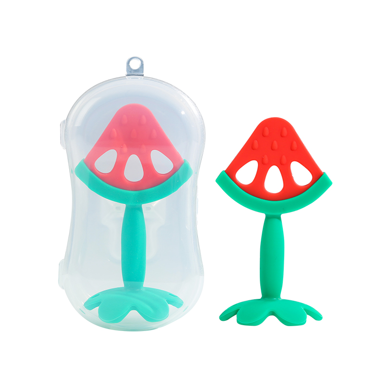 Infant teething rings, baby silicone teething sticks, children's three-dimensional strawberry fruit teething rings, baby products Specification image