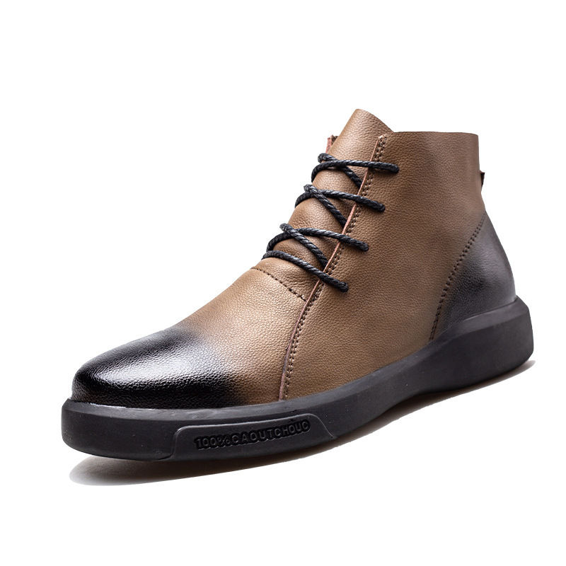 The new Martin boots for men's autumn and winter 2020 are trendy and fashionable Chelsea cowhide retro shoes Item Picture