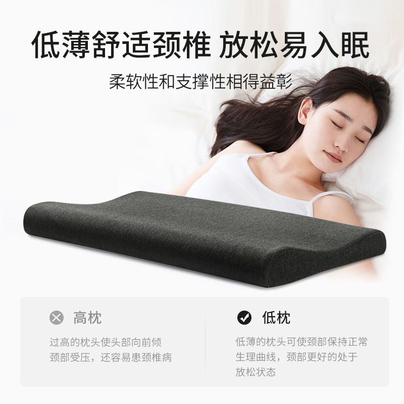 Memory foam pillow, single person thin soft pillow core, adult ultra-thin long low pillow, neck protection pillow, single person Specification image