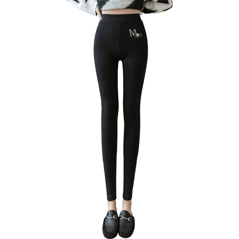 95 cotton oversized nine-inch pants, 2020 new style for outerwear, autumn and winter, fleece and thickened one-piece pants, slimming pants, leggings for women Item Picture