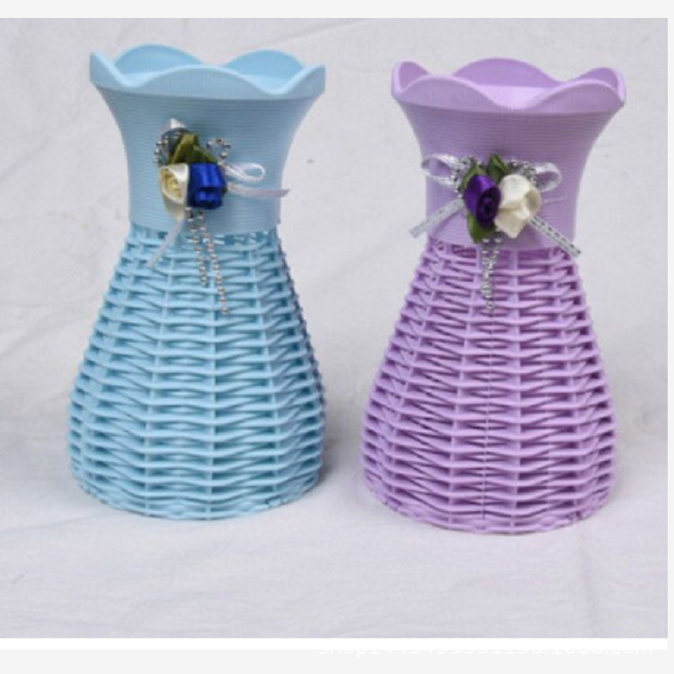 Imitation rattan woven vases, Nordic style, fresh and creative living room ornaments, home decoration flower arrangement factory in stock Item Picture