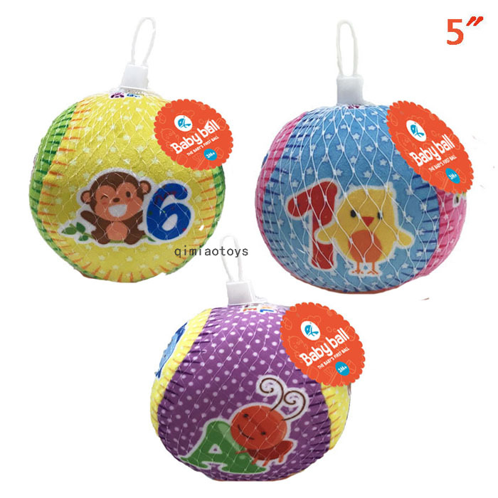 Infant and toddler toys, learning balls, animal cognitive balls, baby hand-held balls, toy balls, rattle balls, 5-inch baby cloth balls details Picture